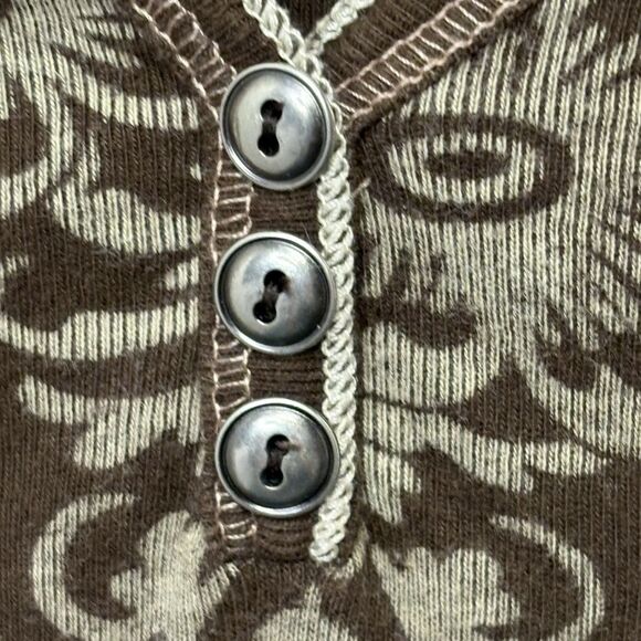 Blue Canyon Women’s Henley Tee Size Medium Brown Y2K Fairycore Earthy - Picture 6 of 8